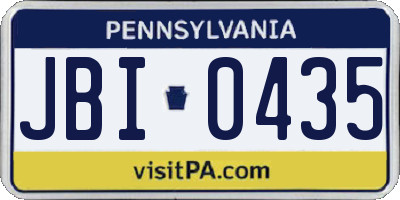 PA license plate JBI0435