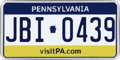 PA license plate JBI0439