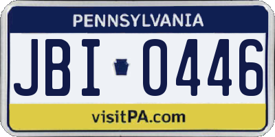 PA license plate JBI0446