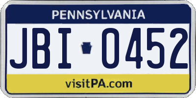 PA license plate JBI0452