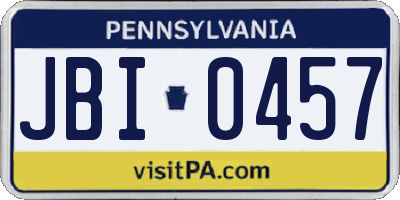 PA license plate JBI0457