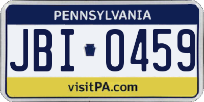 PA license plate JBI0459