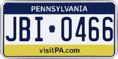 PA license plate JBI0466