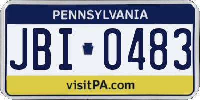 PA license plate JBI0483