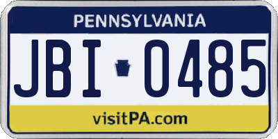 PA license plate JBI0485