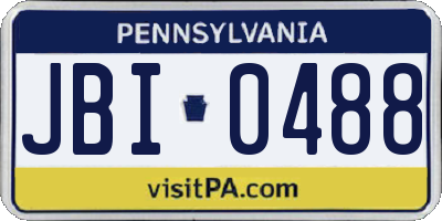 PA license plate JBI0488