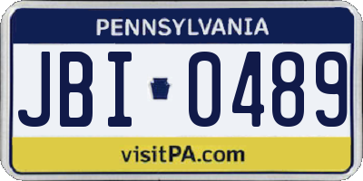 PA license plate JBI0489