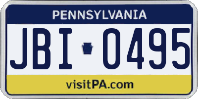 PA license plate JBI0495