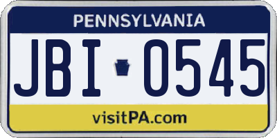 PA license plate JBI0545