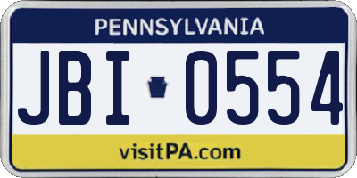 PA license plate JBI0554
