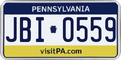 PA license plate JBI0559