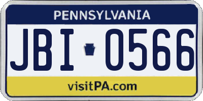 PA license plate JBI0566