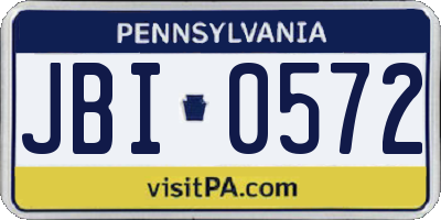 PA license plate JBI0572