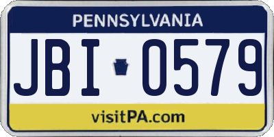 PA license plate JBI0579