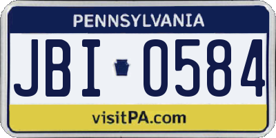PA license plate JBI0584
