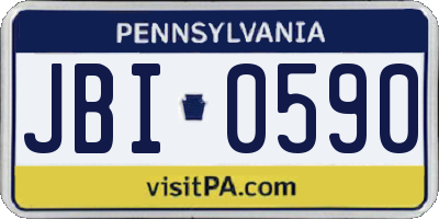 PA license plate JBI0590