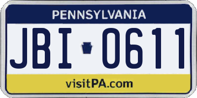 PA license plate JBI0611