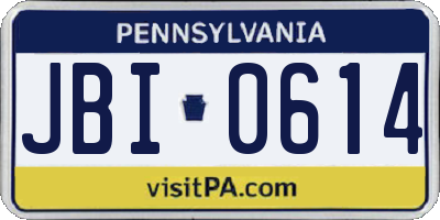 PA license plate JBI0614