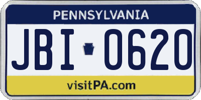 PA license plate JBI0620
