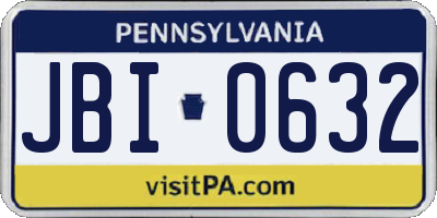 PA license plate JBI0632