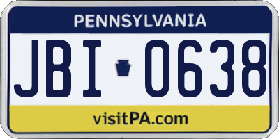 PA license plate JBI0638