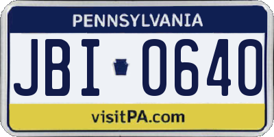 PA license plate JBI0640