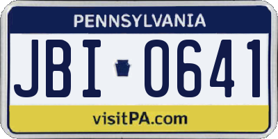 PA license plate JBI0641