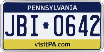PA license plate JBI0642
