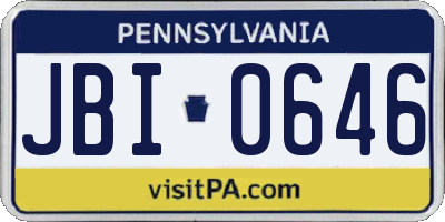 PA license plate JBI0646