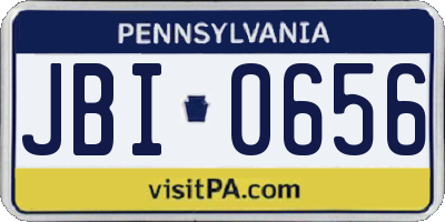 PA license plate JBI0656