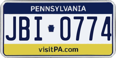 PA license plate JBI0774
