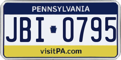 PA license plate JBI0795