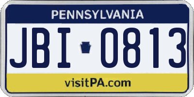 PA license plate JBI0813