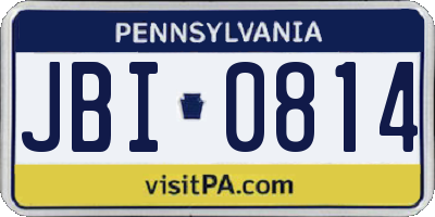 PA license plate JBI0814