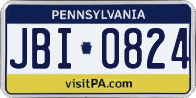 PA license plate JBI0824