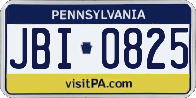 PA license plate JBI0825