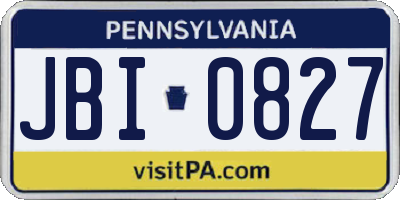 PA license plate JBI0827