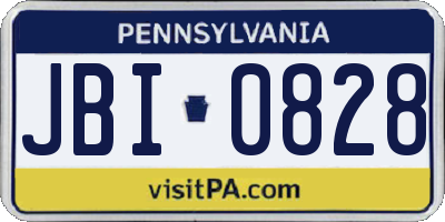 PA license plate JBI0828