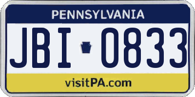 PA license plate JBI0833