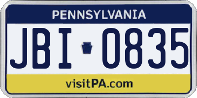 PA license plate JBI0835