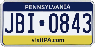 PA license plate JBI0843