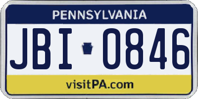 PA license plate JBI0846