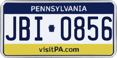 PA license plate JBI0856