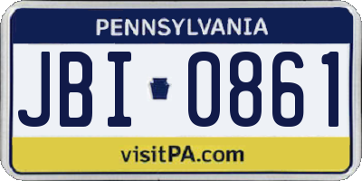 PA license plate JBI0861