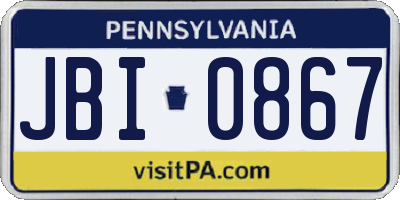 PA license plate JBI0867