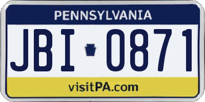 PA license plate JBI0871