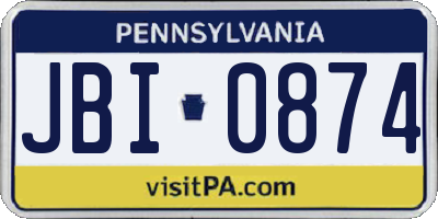 PA license plate JBI0874