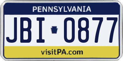 PA license plate JBI0877