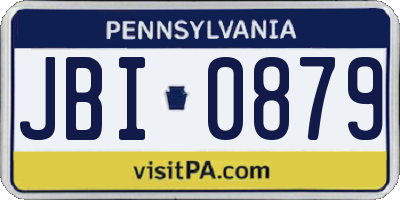 PA license plate JBI0879