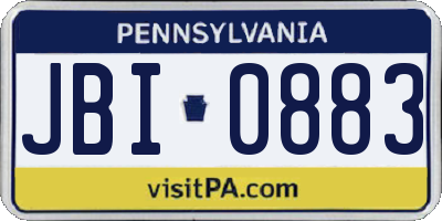 PA license plate JBI0883